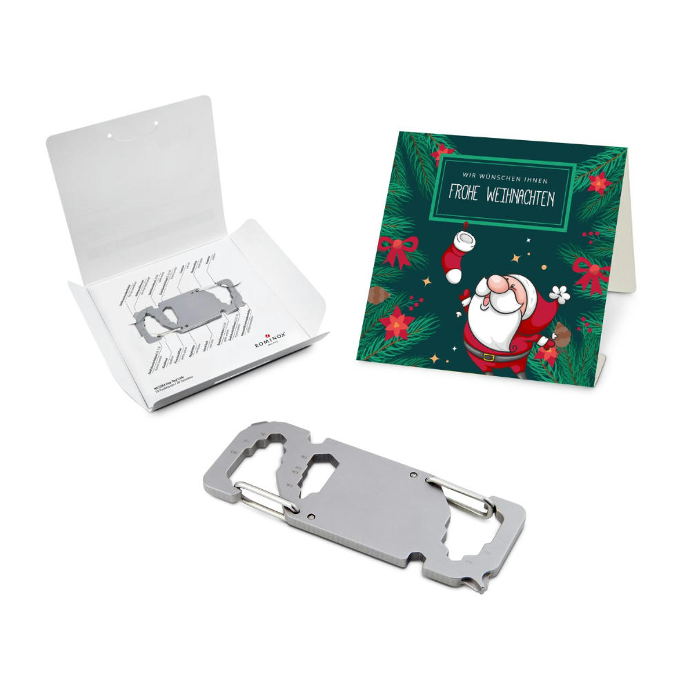 Geschenkartikel: ROMINOX® Key Tool Link (20 Funktionen) im Motiv-Mäppchen Frohe Weihnachten