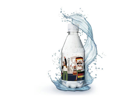 330 ml PromoWater - Mineralwasser zur Fußball Europameisterschaft, still, Hergestellt in Deutschland - Folien-Etikett