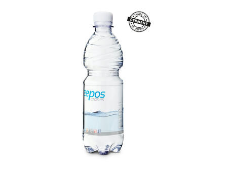 500 ml PromoWater - Mineralwasser mit Kohlensäure, Hergestellt in Deutschland - Folien-Etikett