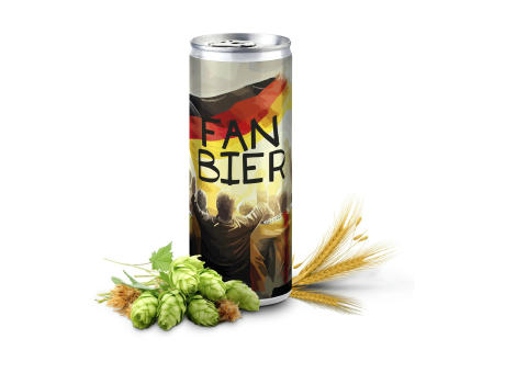 Helles Bier in der Slimline Dose, feinherb und leicht malzig zur Fußball Europameisterschaft 2024 - Eco Papier-Etikett, 250 ml