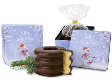 Geschenkset / Präsenteset: Baumkuchen in Weihnachtsdose
