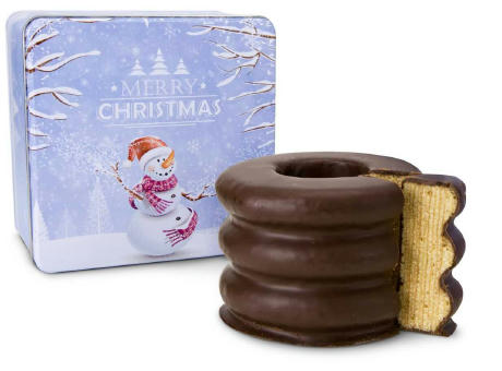 Geschenkset / Präsenteset: Baumkuchen in Weihnachtsdose