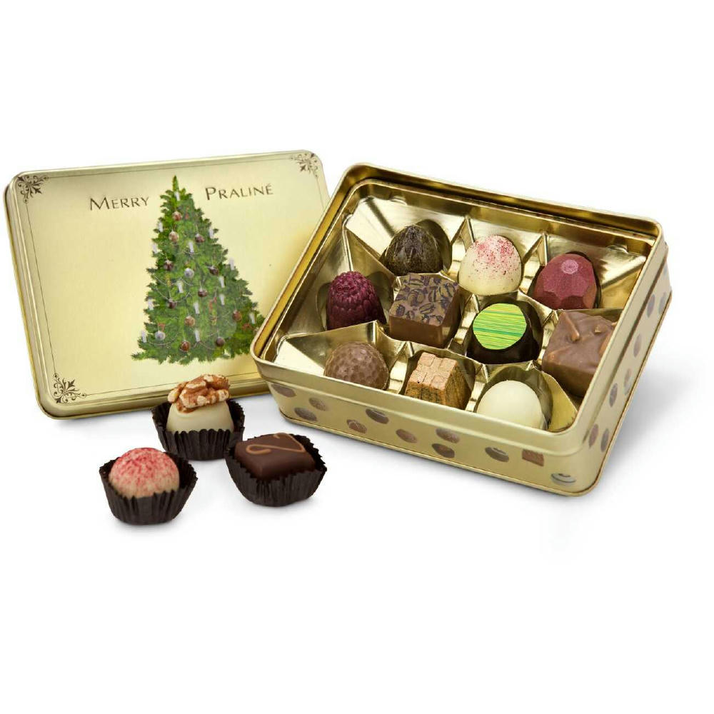 Geschenkartikel / Präsentartikel: Merry Praliné - Pralinendose mit 125 g 