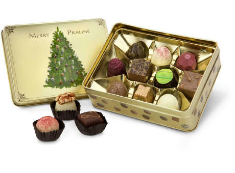 Geschenkartikel / Präsentartikel: Merry Praliné - Pralinendose mit 125 g 