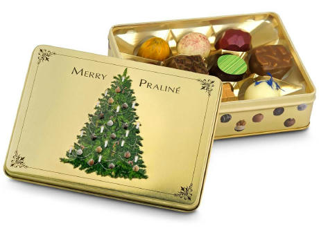 Geschenkartikel / Präsentartikel: Merry Praliné - Pralinendose mit 125 g 