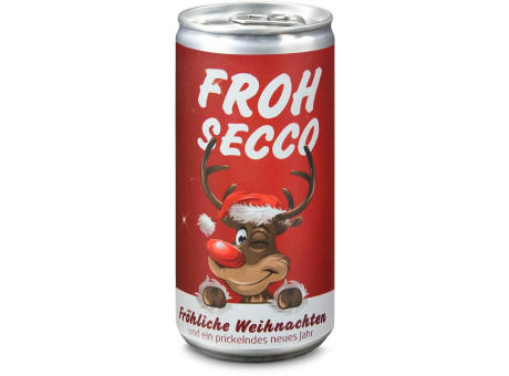 Geschenkartikel / Präsentartikel: FROHSECCO Elch (rot) - 24 x Promo Secco 0,2 l, Slimlinedose