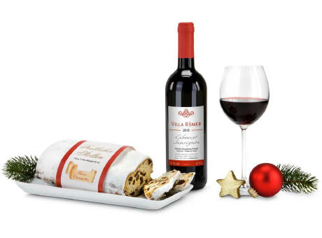 Geschenkset / Präsenteset: Rotwein & Stollen