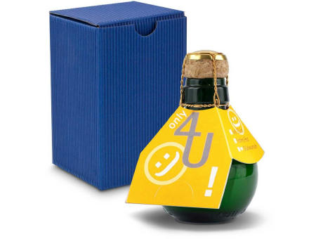 Kleinste Sektflasche der Welt! Only 4 u - Inklusive Geschenkkarton in Blau, 125 ml