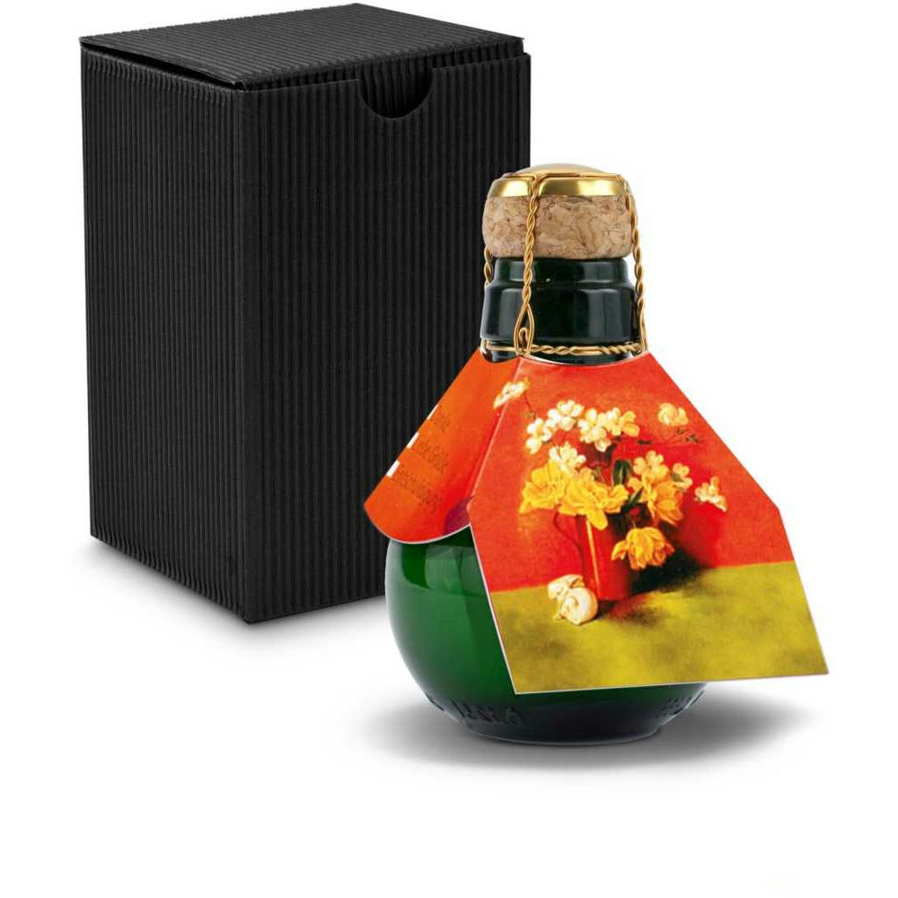 Kleinste Sektflasche der Welt! Blumengesteck - Inklusive Geschenkkarton in Schwarz, 125 ml