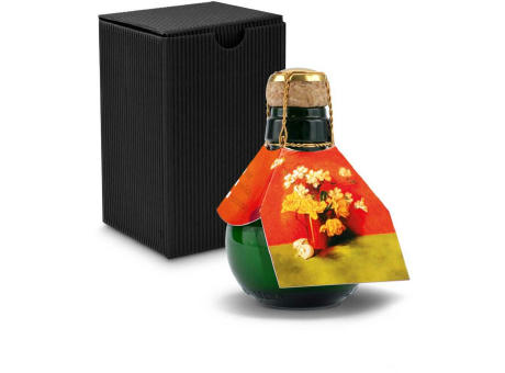 Kleinste Sektflasche der Welt! Blumengesteck - Inklusive Geschenkkarton in Schwarz, 125 ml