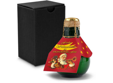 Kleinste Sektflasche der Welt! Weihnachtsgruß - Inklusive Geschenkkarton in Schwarz, 125 ml