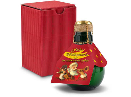 Kleinste Sektflasche der Welt! Weihnachtsgruß - Inklusive Geschenkkarton in Rot, 125 ml