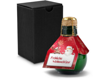 Kleinste Sektflasche der Welt! Fröhliche Weihnachten - Inklusive Geschenkkarton in Schwarz, 125 ml