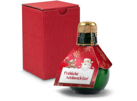 Kleinste Sektflasche der Welt! Fröhliche Weihnachten - Inklusive Geschenkkarton in Rot, 125 ml