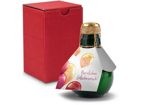 Kleinste Sektflasche der Welt! Herzlichen Glückwunsch - Inklusive Geschenkkarton in Rot, 125 ml