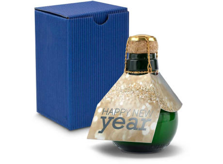 Kleinste Sektflasche der Welt! Happy New Year - Inklusive Geschenkkarton in Blau, 125 ml