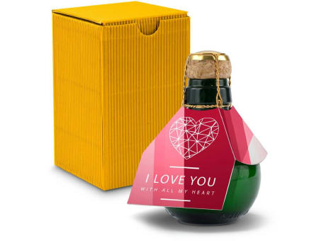 Kleinste Sektflasche der Welt! I love u - Inklusive Geschenkkarton in Gelb, 125 ml