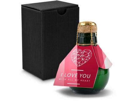 Kleinste Sektflasche der Welt! I love u - Inklusive Geschenkkarton in Schwarz, 125 ml