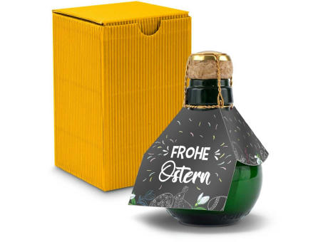Kleinste Sektflasche der Welt! Frohe Ostern - Inklusive Geschenkkarton in Gelb, 125 ml