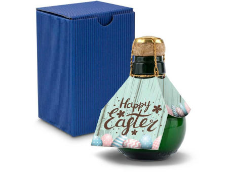 Kleinste Sektflasche der Welt! Happy Easter - Inklusive Geschenkkarton in Blau, 125 ml