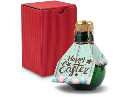 Kleinste Sektflasche der Welt! Happy Easter - Inklusive Geschenkkarton in Rot, 125 ml