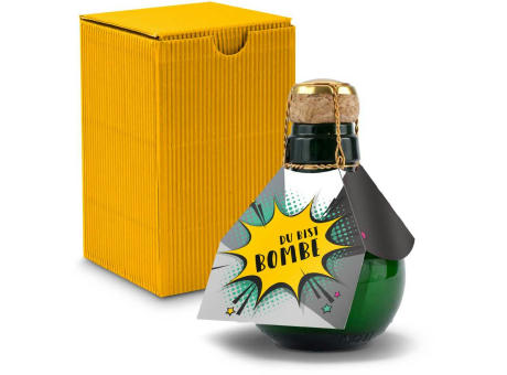 Kleinste Sektflasche der Welt! Du bist Bombe - Inklusive Geschenkkarton in Gelb, 125 ml