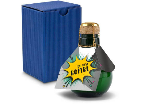 Kleinste Sektflasche der Welt! Du bist Bombe - Inklusive Geschenkkarton in Blau, 125 ml