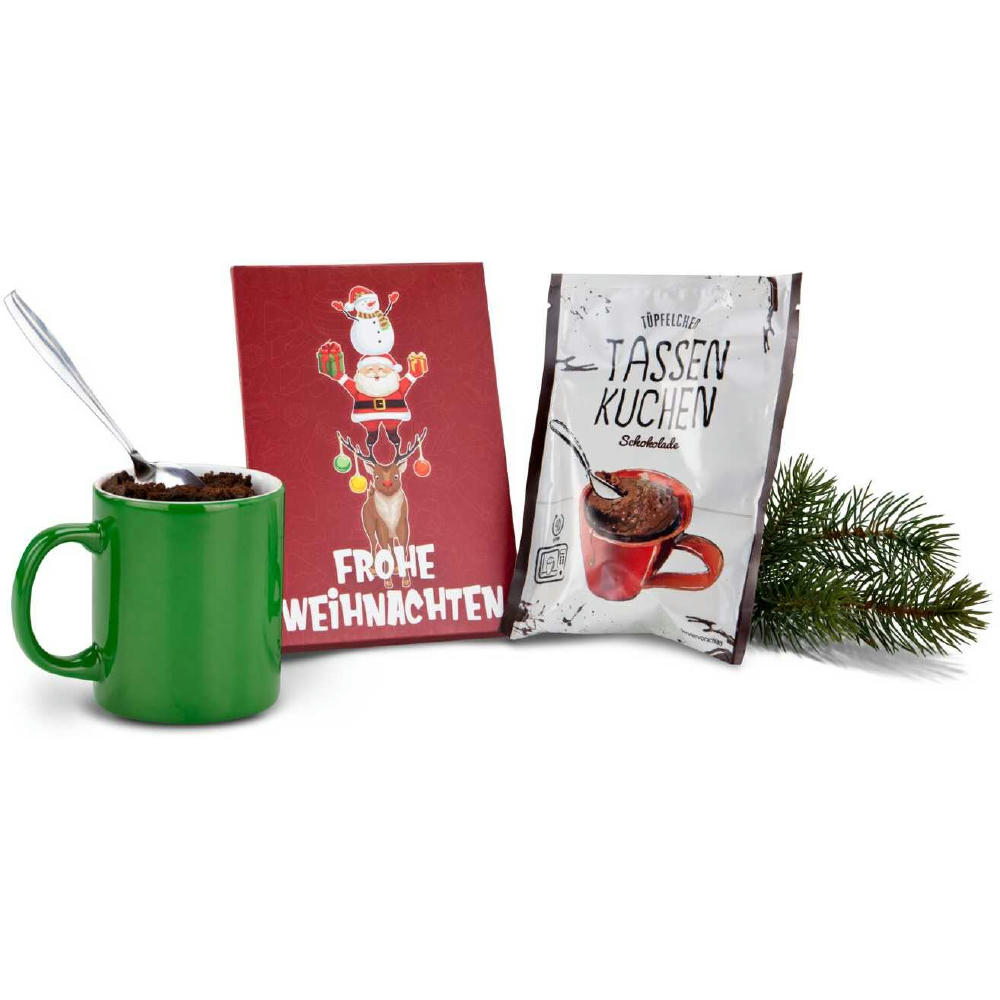 Geschenkset / Präsenteset: Frohe Weihnachten Tassenkuchen