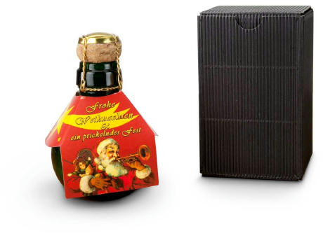 Geschenkartikel / Präsentartikel: Kleinste Sektflasche: Weihnachtsgruß