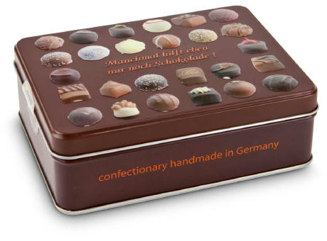 Geschenkartikel / Präsentartikel: Schokoladenauswahl - Pralinendose mit 125 g