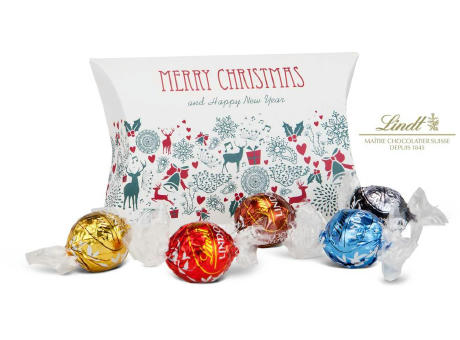 Geschenkartikel / Präsentartikel: Lindt Süße Grüße ins Home-Office, 5 Lindor Kugeln in Kissenverpackung