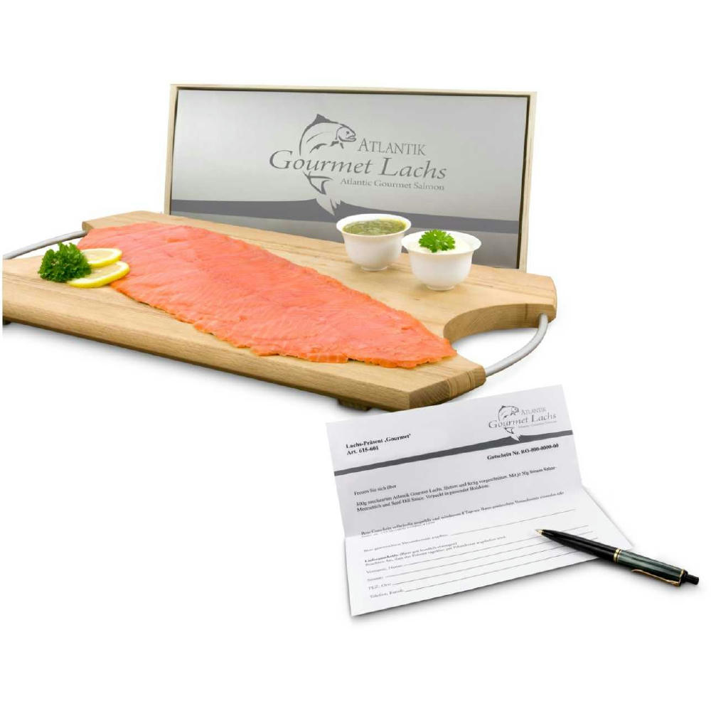 Geschenkartikel / Präsentartikel: Lachs-Gutschein: Gourmet