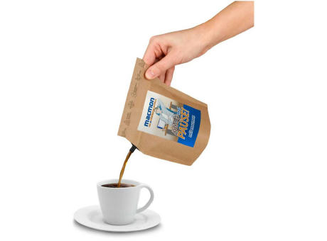 Geschenkartikel / Präsentartikel: WM-Kaffee Stoff für Helden, wiederverwendbarer Brühbeutel mit Fairtrade Kaffee aus Honduras