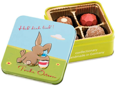 Geschenkartikel / Präsentartikel: Frohe Ostern - Hab dich lieb - Pralinen 50 g
