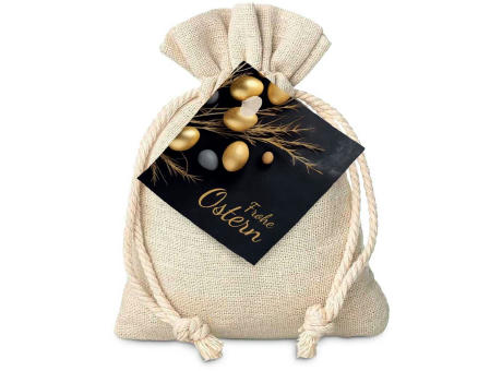 Geschenkartikel / Präsentartikel: Goldenes Ostersäckchen mit Lindt Goldhase und Lindorkugel