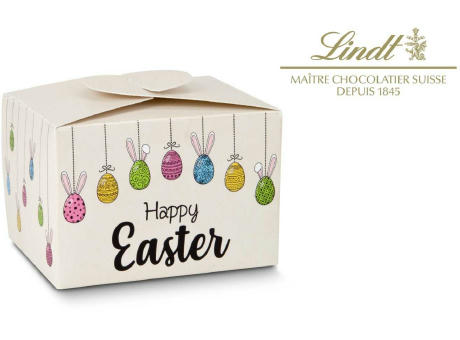 Geschenkartikel / Präsentartikel: Buntes Lindt Osternest - Lindt-Osterhase mit 10 Eiern, auch in individueller Pralinenschachtel