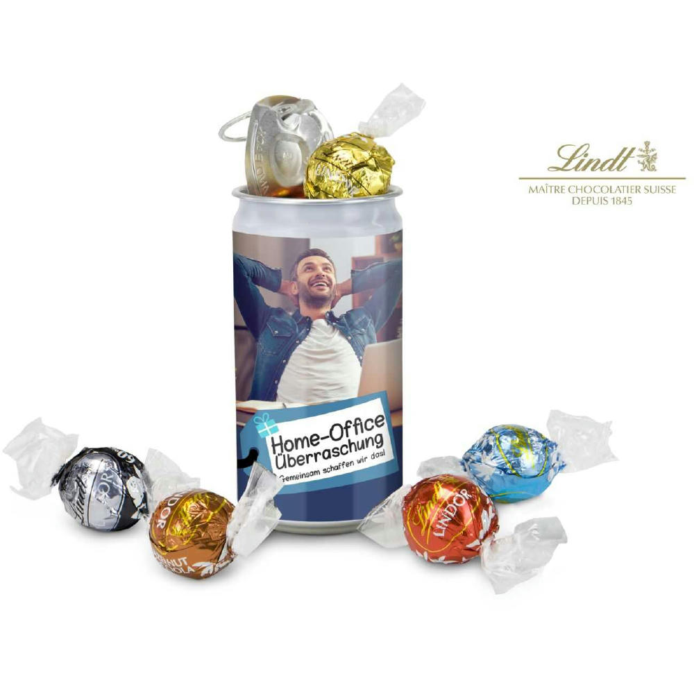 Geschenkartikel / Präsentartikel: Lindt-Geheimnis Home-Office Überraschung, inkl. 6 verschiedenen Lindor Kugeln