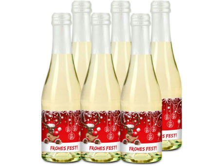 Geschenkartikel / Präsentartikel: 6x Frohes Fest, 0,2 l