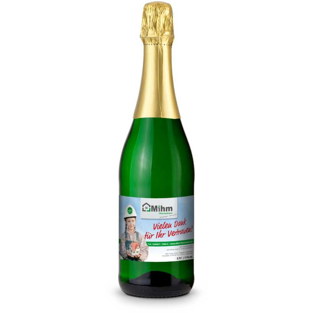 Sekt Cuvée - Flasche grün - Kapselfarbe Gold, 0,75 l