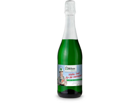 Sekt Cuvée - Flasche grün - Kapselfarbe Weiß, 0,75 l