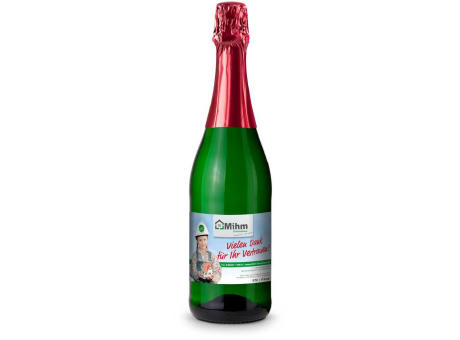 Sekt Cuvée - Flasche grün - Kapselfarbe Rot, 0,75 l