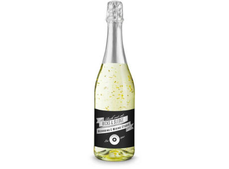 Golden Flakes - Flasche klar - Kapselfarbe Silber, 0,75 l