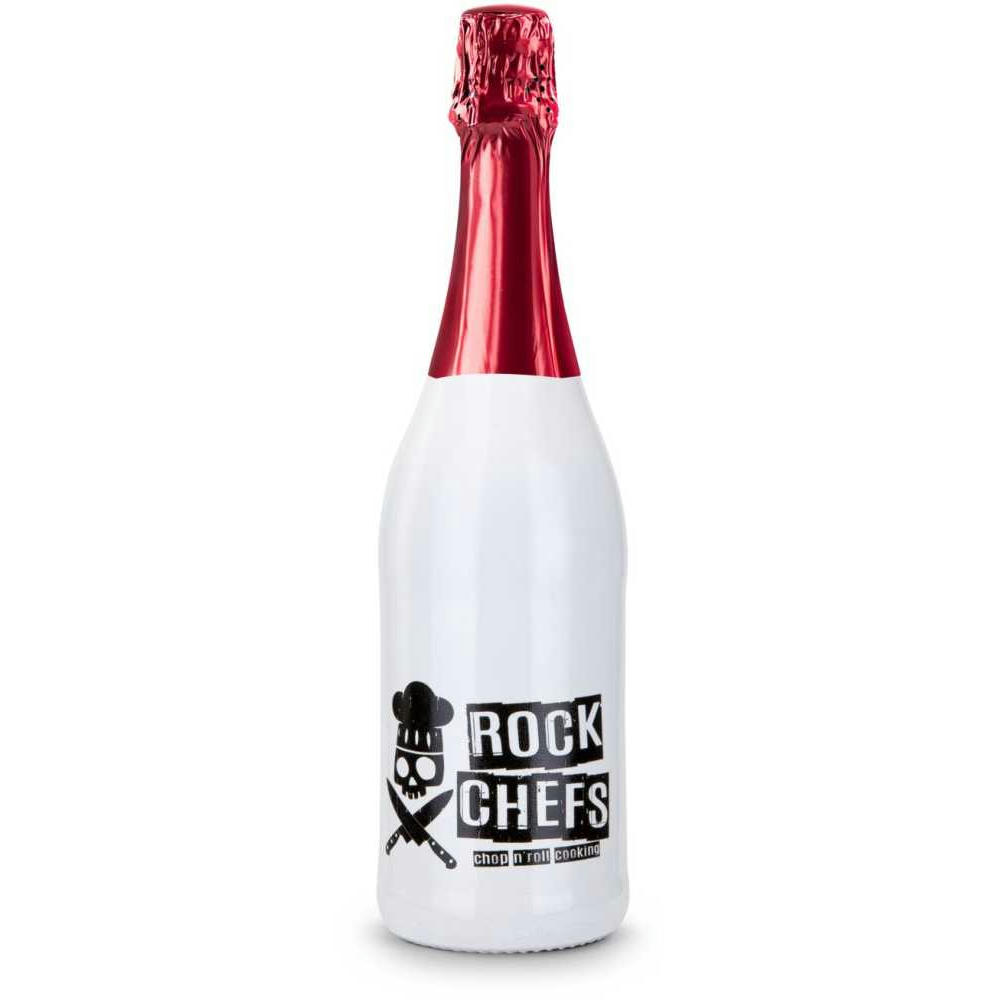 Sekt Cuvée - Flasche weiß-lackiert - Kapselfarbe Rot, 0,75 l