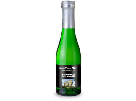 Sekt Cuvée Piccolo - Flasche grün - Kapselfarbe Silber, 0,2 l