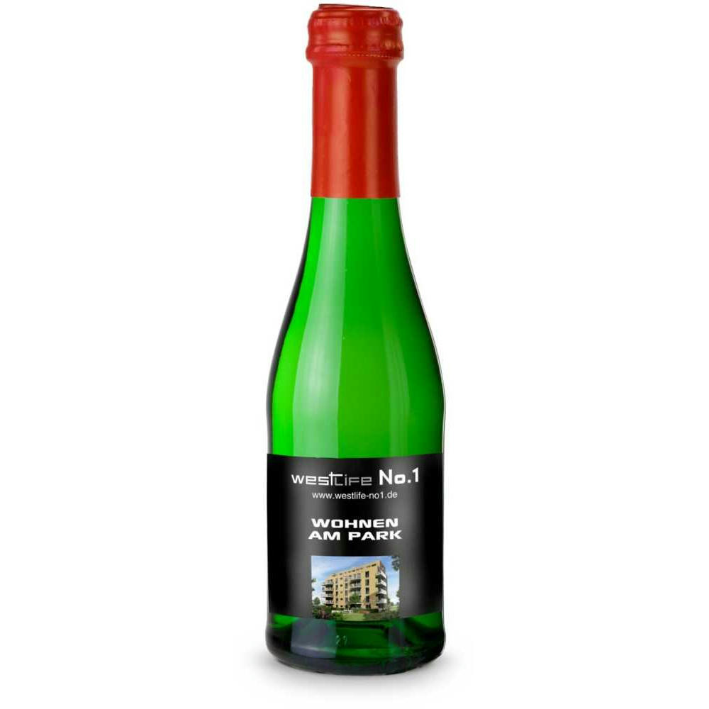 Sekt Cuvée Piccolo - Flasche grün - Kapselfarbe Rot, 0,2 l