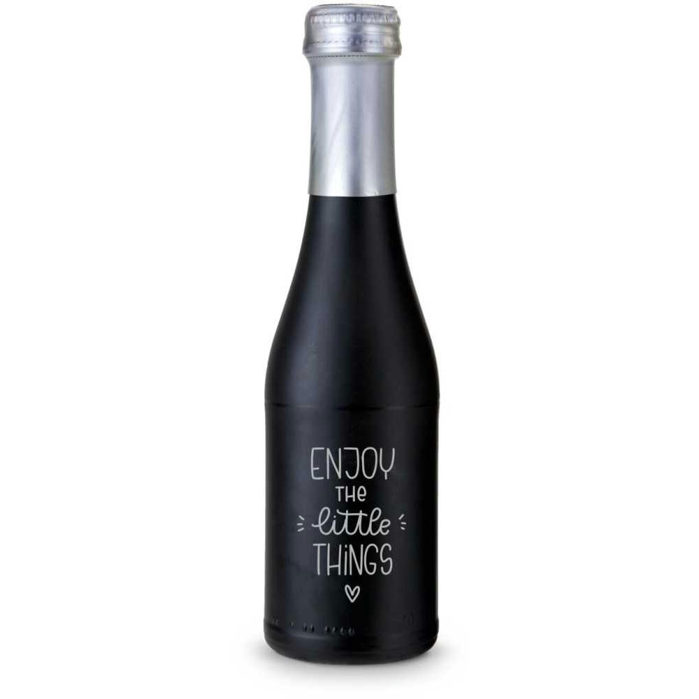 Promo Secco Piccolo - Flasche schwarz matt - Kapselfarbe Silber, 0,2 l