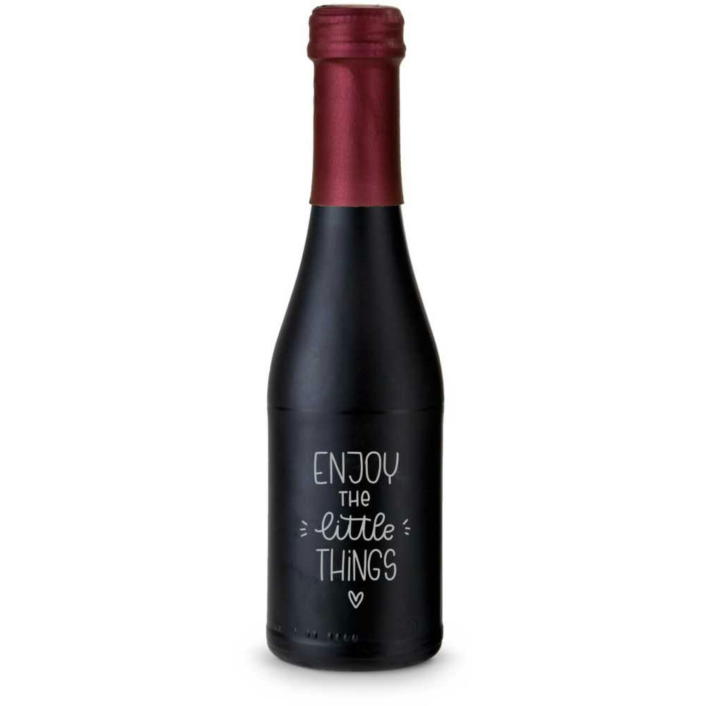 Promo Secco Piccolo - Flasche schwarz matt - Kapselfarbe Bordeauxrot, 0,2 l