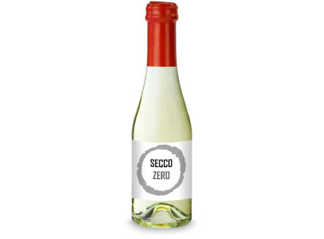 Secco ZERO - Schäumendes Getränk aus alkoholfreiem Wein - Flasche klar - Kapselfarbe Rot, 0,2 l