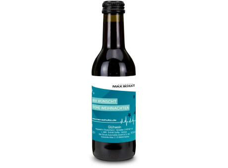 Glühwein - Flasche olivgrün, Schraubverschluss schwarz, 0,25 l