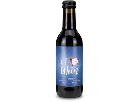 Glühwein - Flasche olivgrün, Schraubverschluss schwarz, 0,25 l